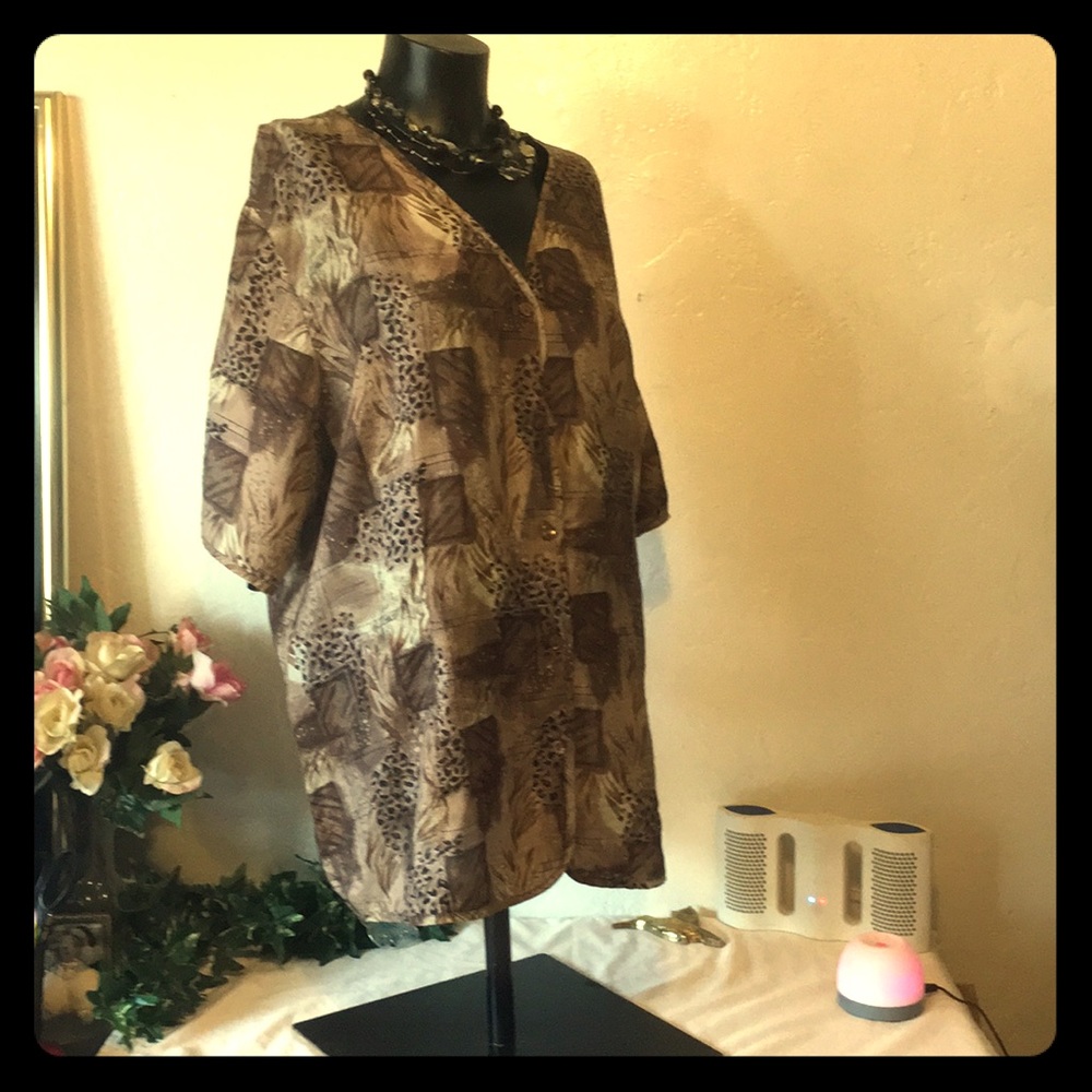 Stunt Animal Print Silk Blouse